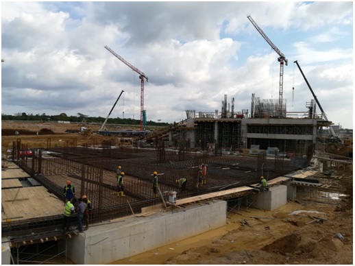 Plate-forme du rez-de-chaussée nord-ouest en construction